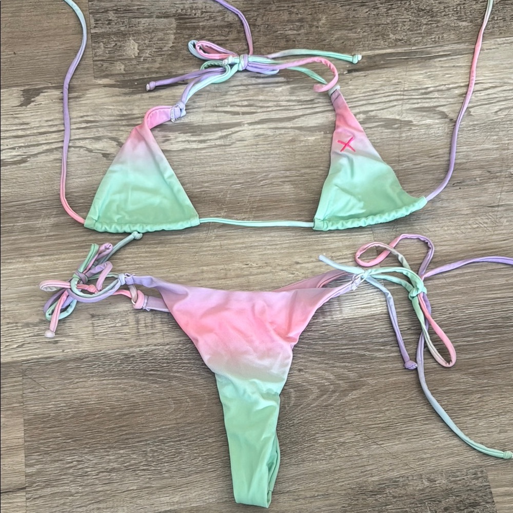 Boutine LA Pink and Green Bikini Swimwear